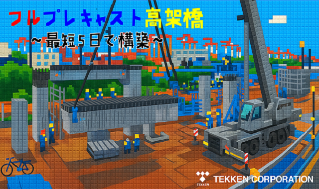 【新技術】最短5日間で高架橋を構築！フルプレキャスト化への取り組みの動画を公開しました。
